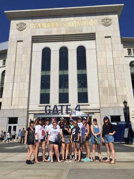 Students in front of gate 4.