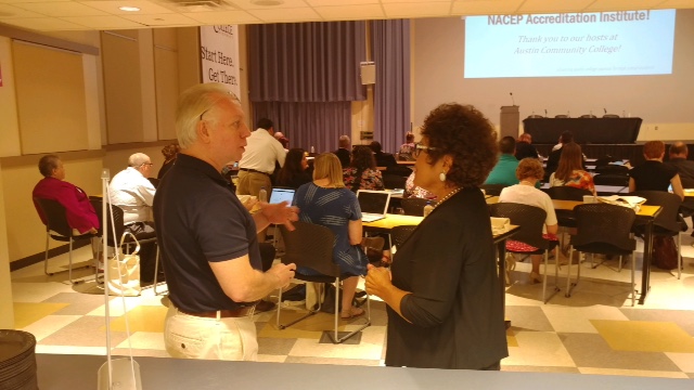 taking a break at the summer accreditation institute